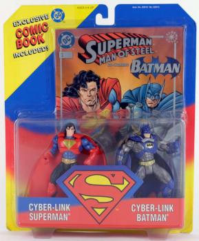 CYBER-LINK BATMAN & SUPERMAN Action Figure Set - Superman Animated - KENNER 1995