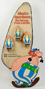 Obelix Spardosen Display Werbung Deutsche Bank 1970er Jahre - ULTRA SELTEN
