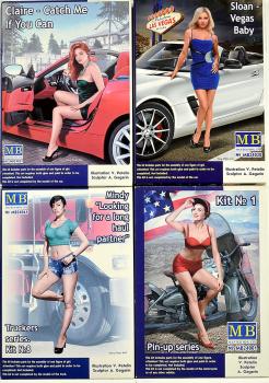 4x Master Box Ladies model kits 1:24 for model cars