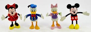 4 Disney Biege-Figuren - Donald, Daisy, Micky, Mini - Applaus