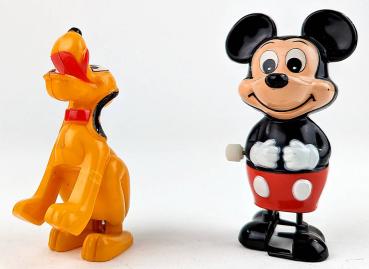 Micky und Pluto, wind-up Figuren, Aufziehfiguren - Tomy